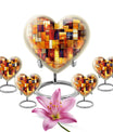 Stained Glass Cool Urn Ashes Memorial, Funeral Cremation Urn For Ashes