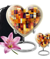 Stained Glass Cool Urn Ashes Memorial, Funeral Cremation Urn For Ashes