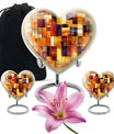 Stained Glass Cool Urn Ashes Memorial, Funeral Cremation Urn For Ashes