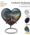 Puffin Bird themed heart cremation urn