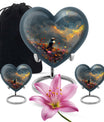 Puffin Bird themed heart cremation urn