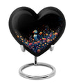 Puffin bird-themed heart urn for adult ashes