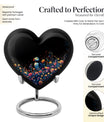 Puffin bird-themed heart urn for adult ashes