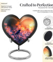 Puffin Bird themed Heart Urn for burial ashes