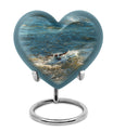 Puffin Bird Heart Urn for adult human ashes.