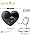 Heart Urn for mom with Puffin Bird design