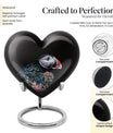 Heart Urn for mom with Puffin Bird design