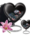 Heart Urn for mom with Puffin Bird design