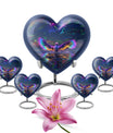 heart urn with puffin bird theme