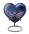 heart urn with puffin bird theme