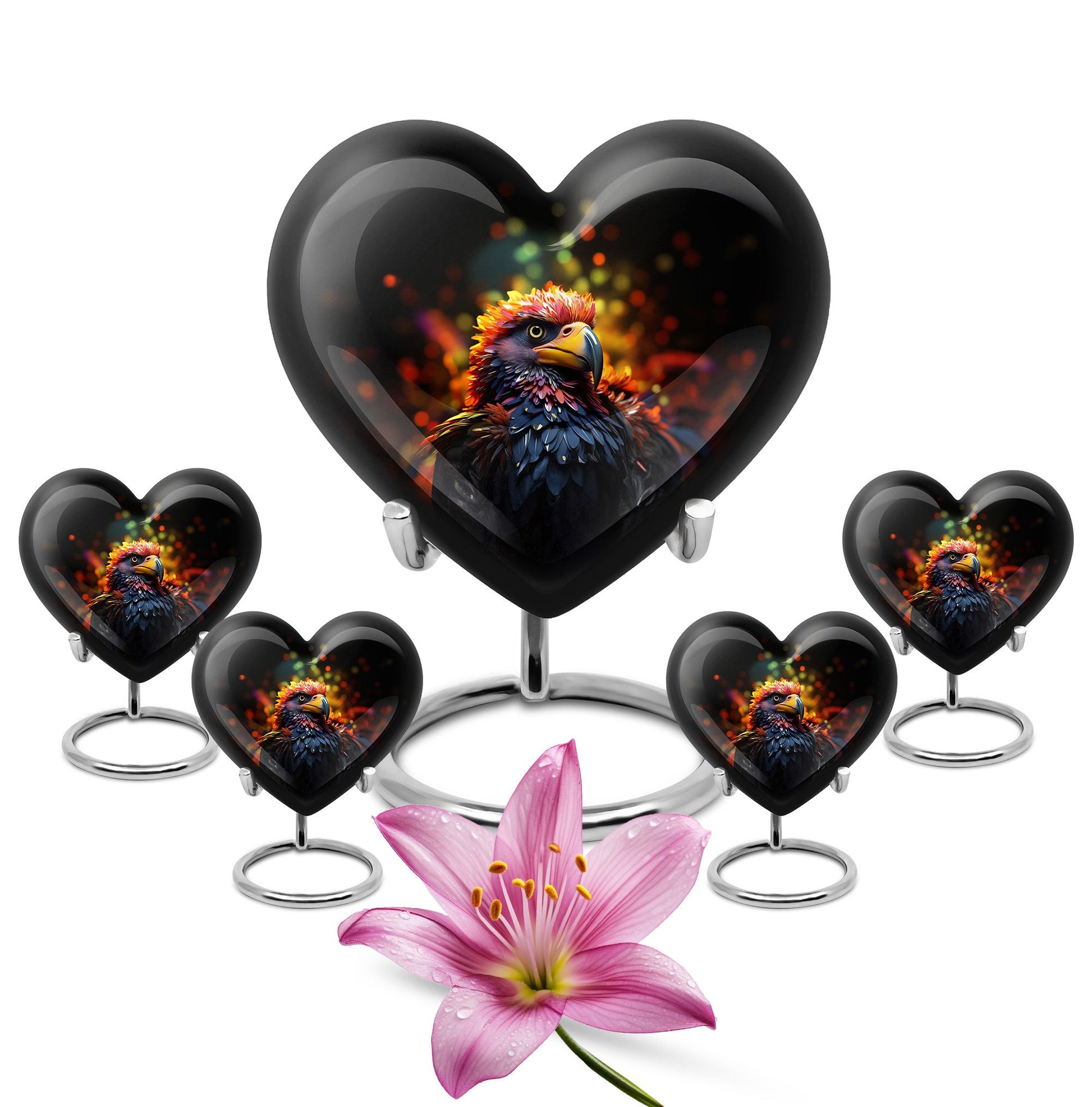 Puffin Bird Themed Heart Urn for adult male ashes