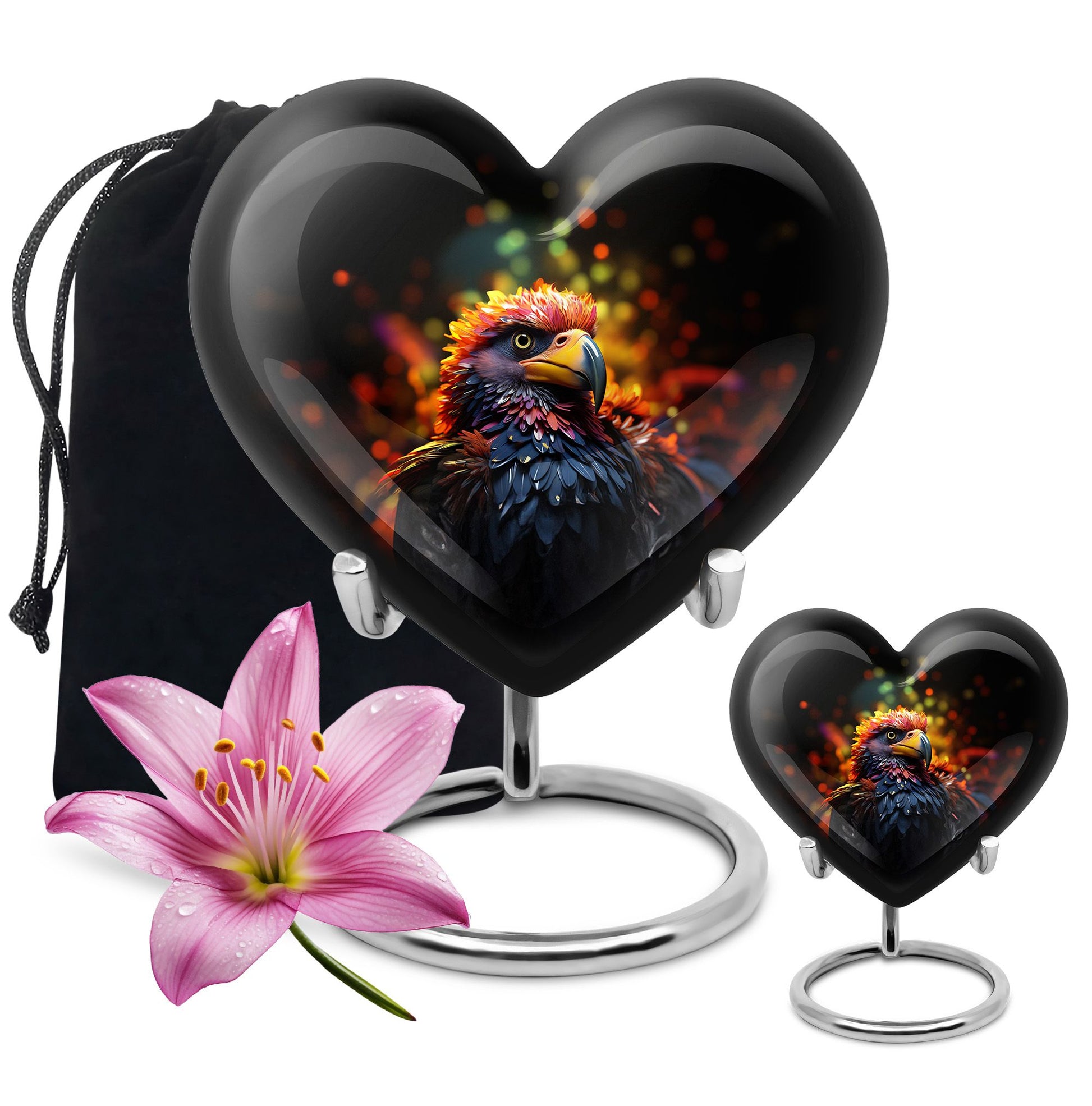 Puffin Bird Themed Heart Urn for adult male ashes