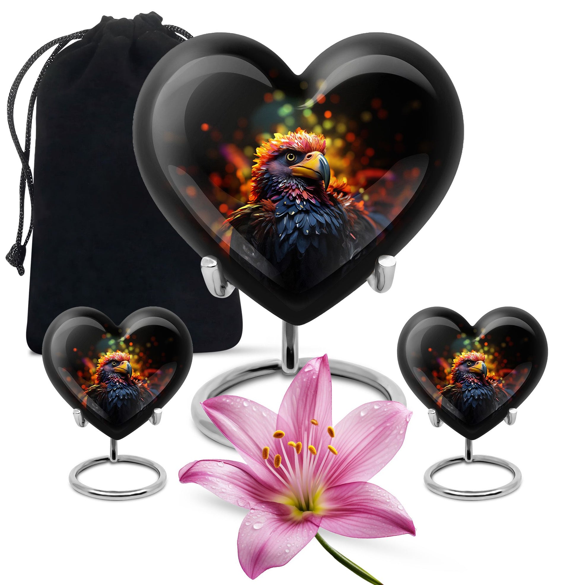 Puffin Bird Themed Heart Urn for adult male ashes