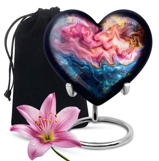 Vibrant Swirl Heart Urn