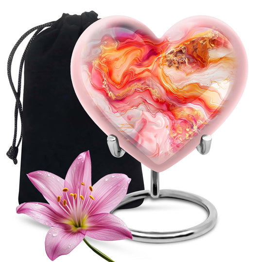 vibrant swirl heart urn