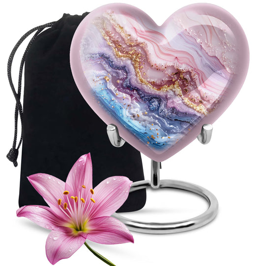 Vibrant Swirl Heart Urn for ashes