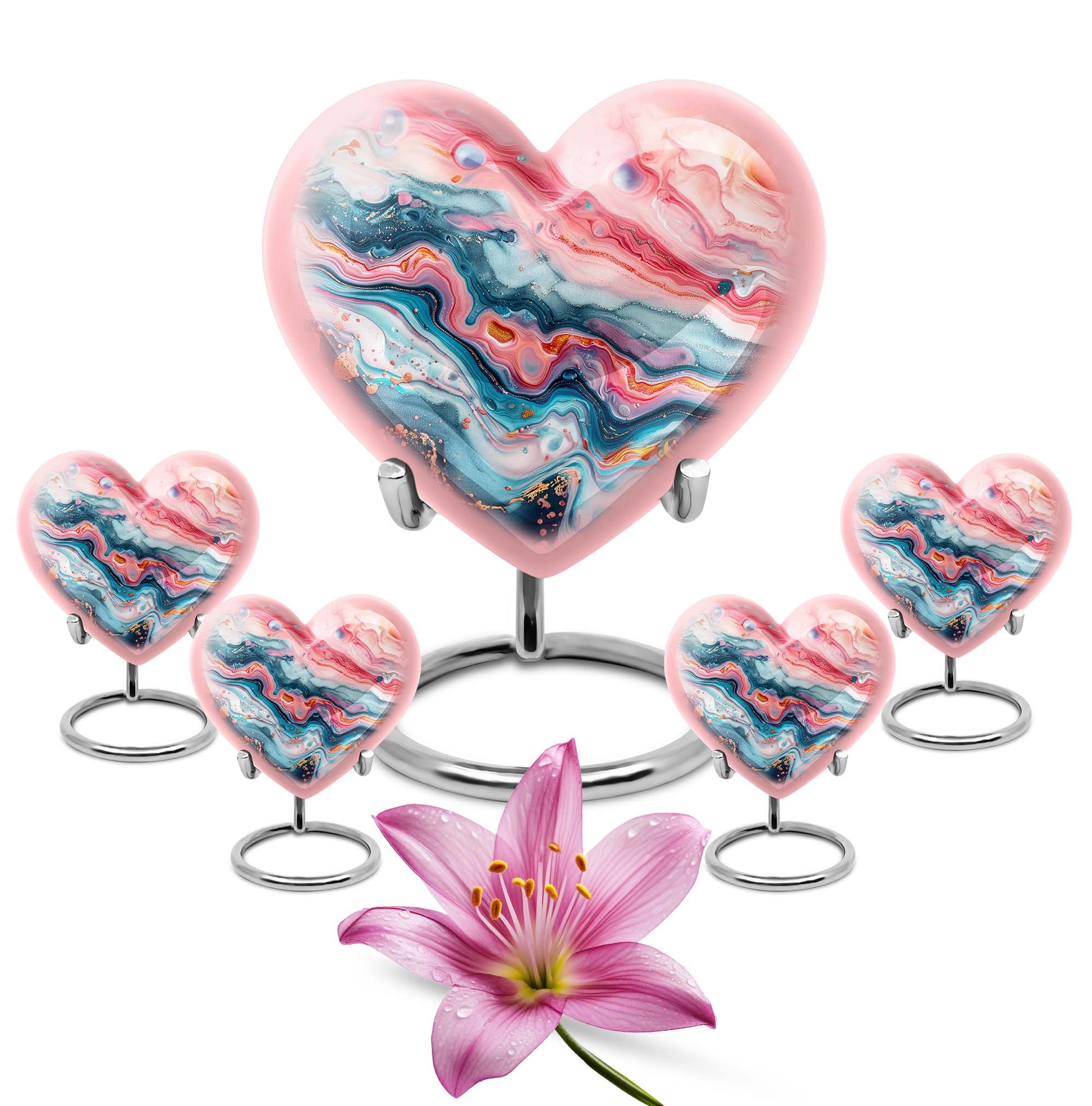 abstract heart cremation urn for dad