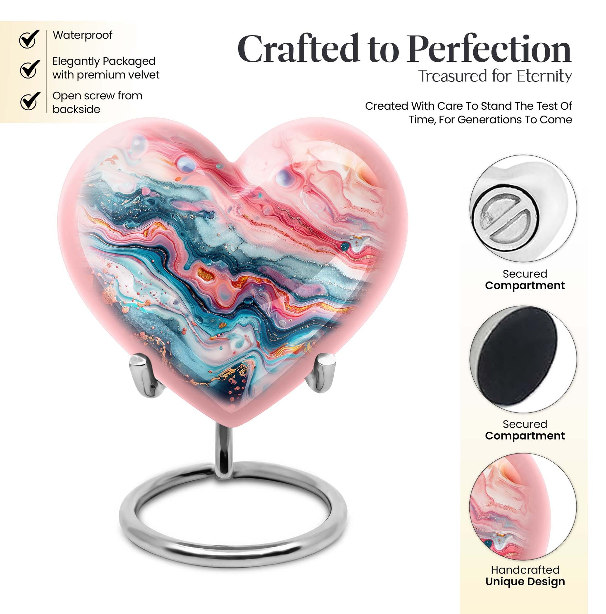 abstract heart cremation urn for dad