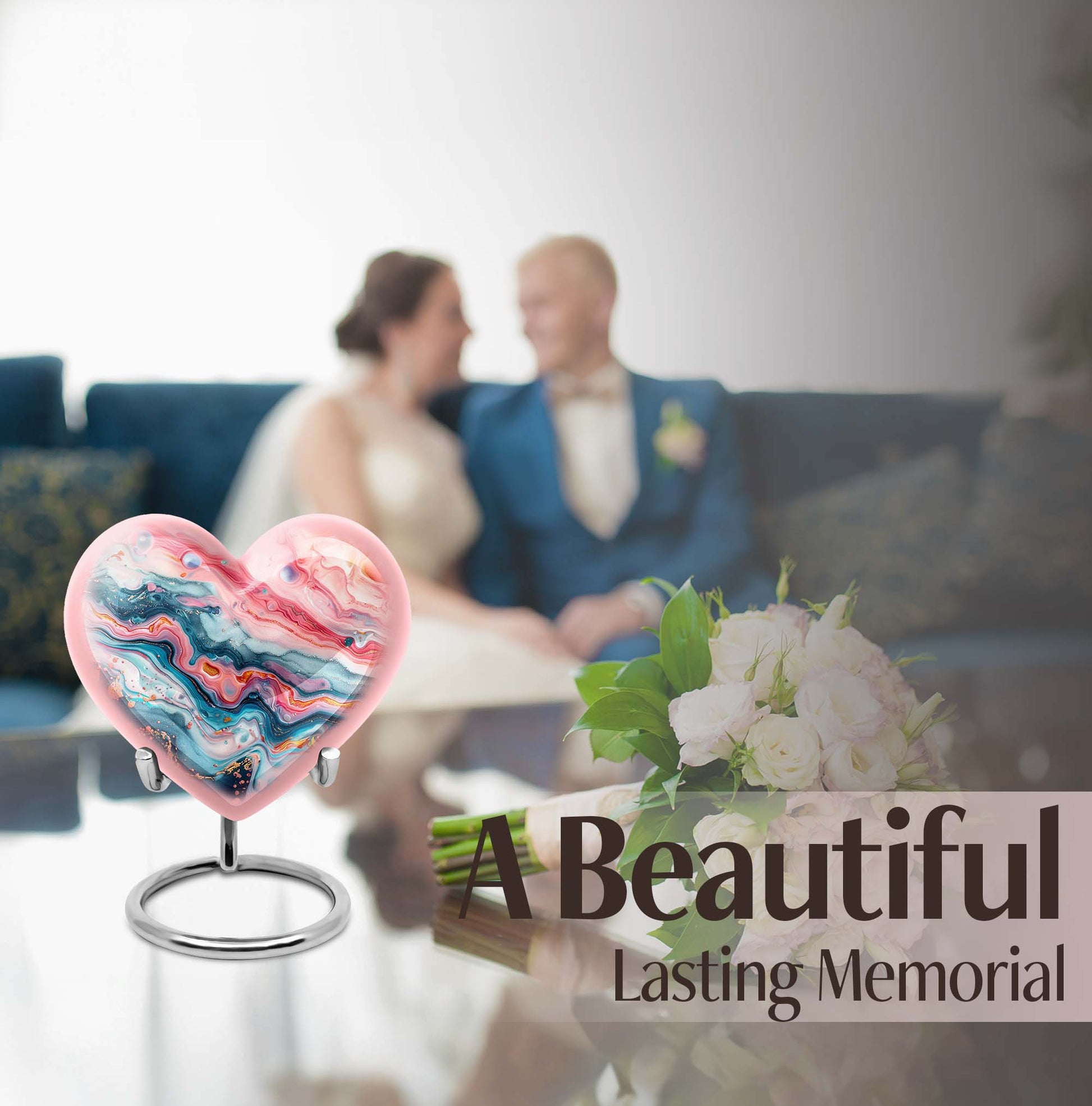 abstract heart cremation urn for dad