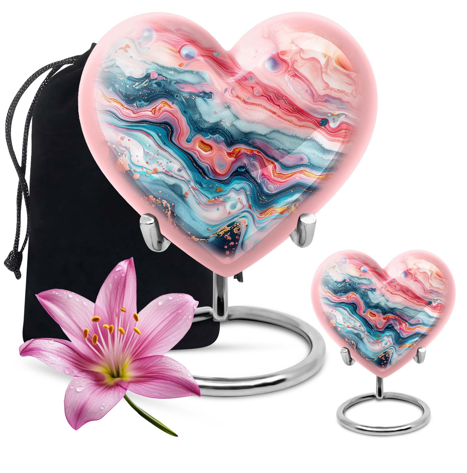 abstract heart cremation urn for dad