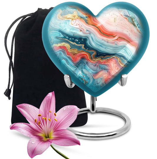 Abstract 10-inch heart urn