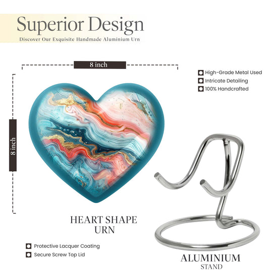 Abstract 10-inch heart urn