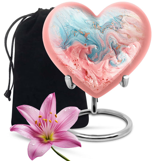 Abstract heart-shaped burial custom urn