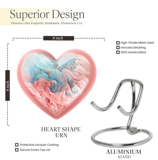 Abstract heart-shaped burial custom urn