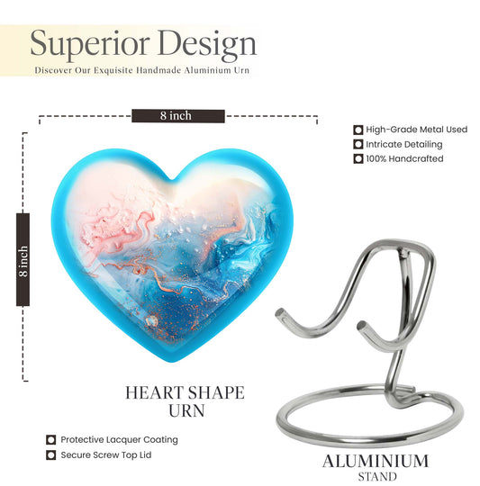 abstract heart design urn