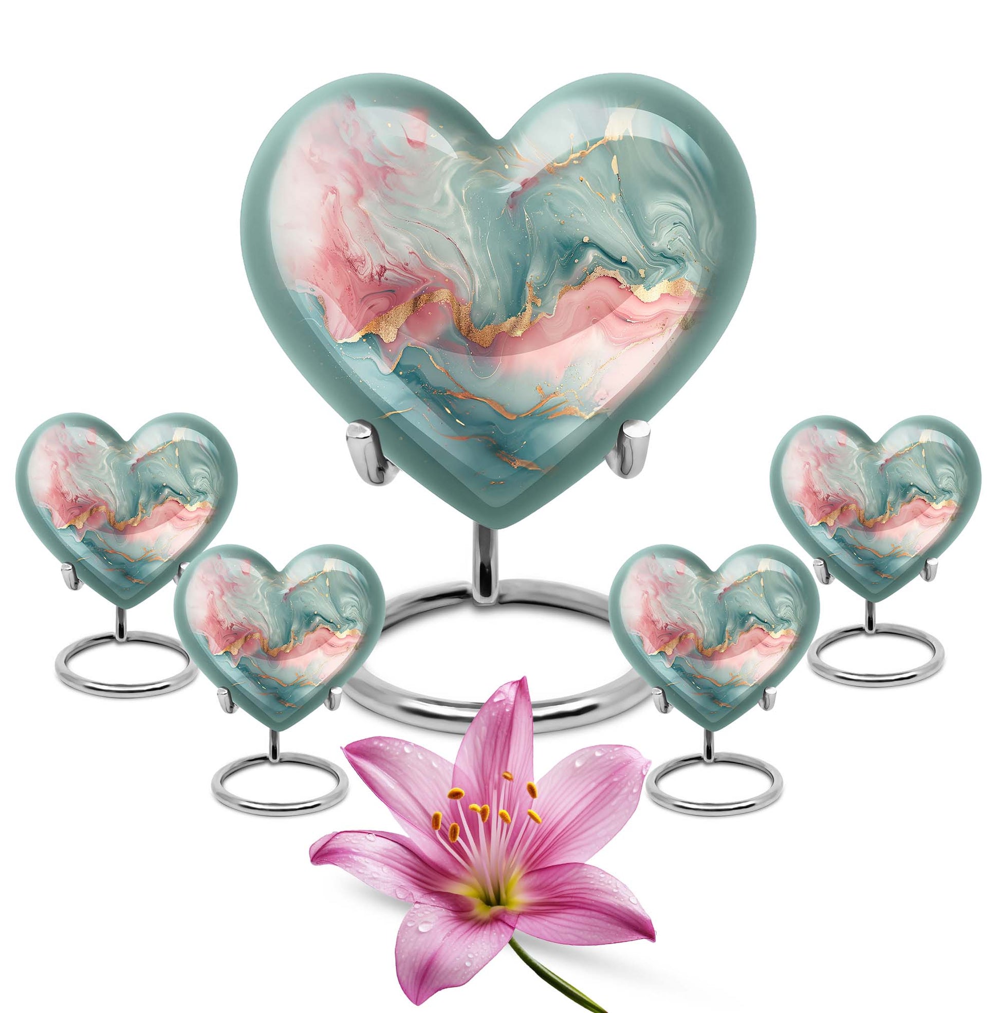 abstract heart design cremation urn for adult male