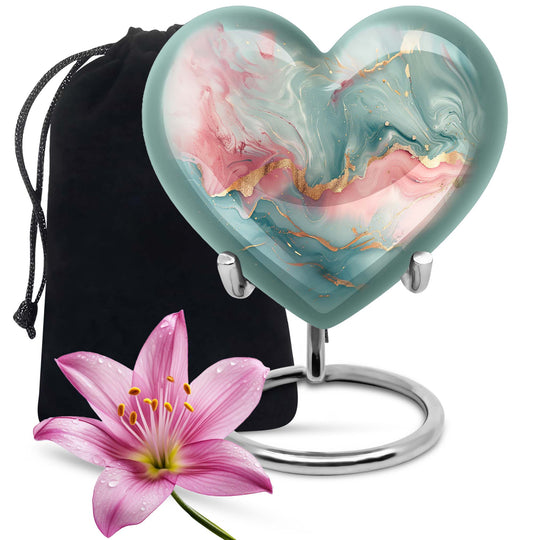 abstract heart design cremation urn for adult male