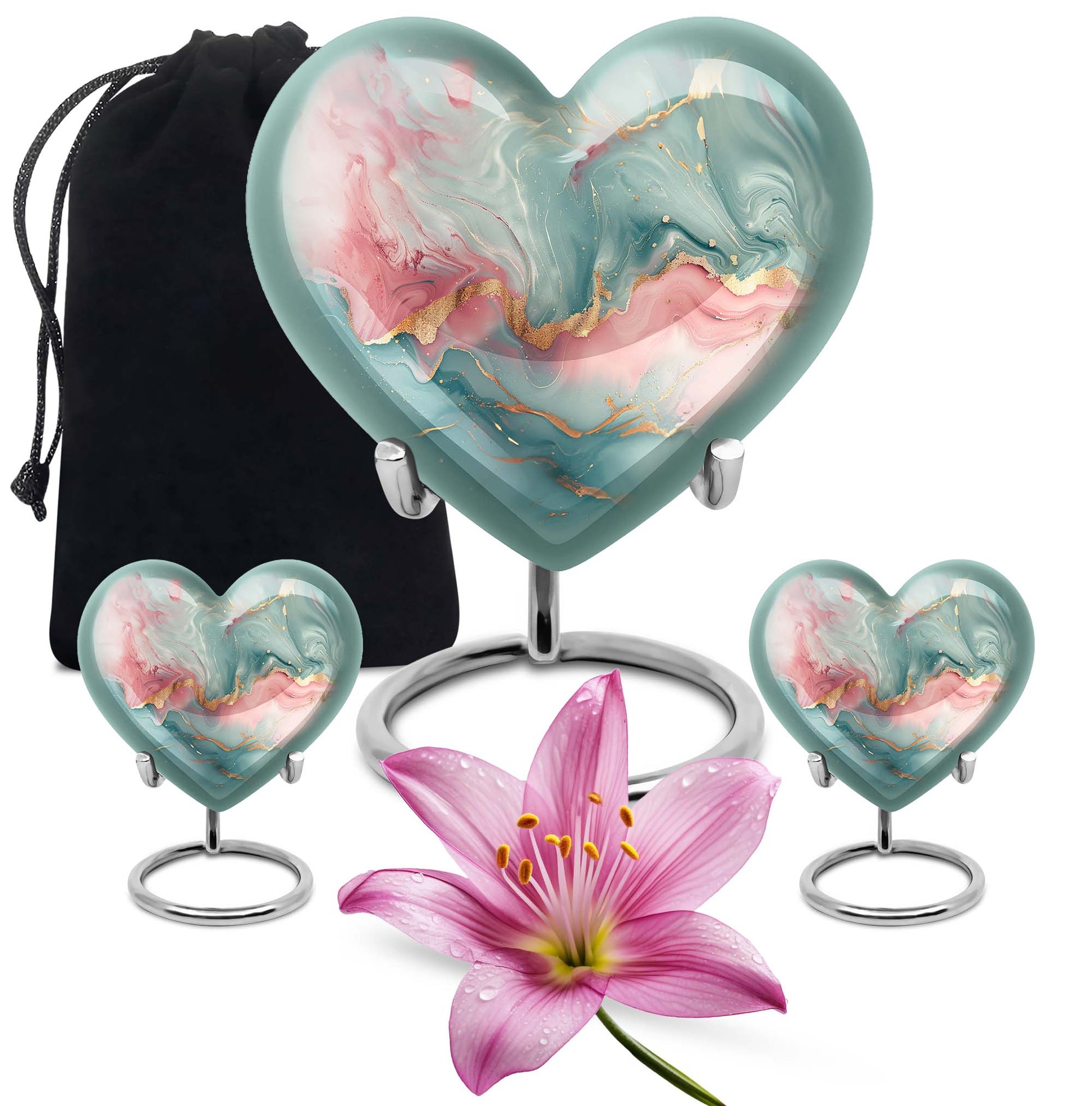 abstract heart design cremation urn for adult male