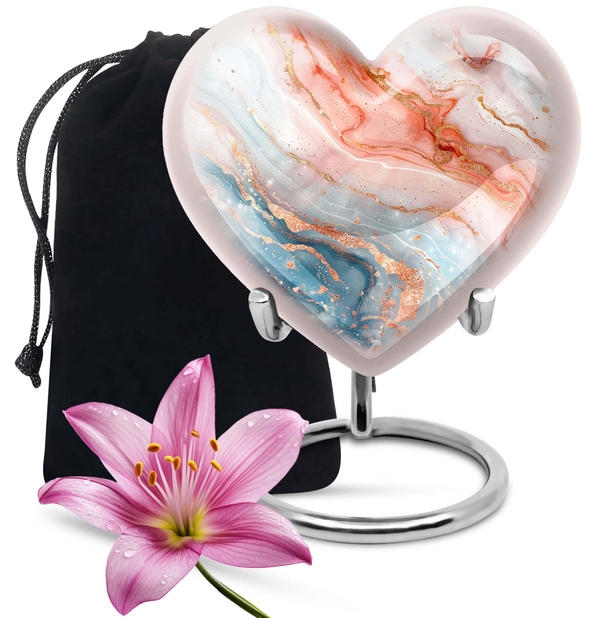 10-Inch Heart-shaped Abstract Urn,