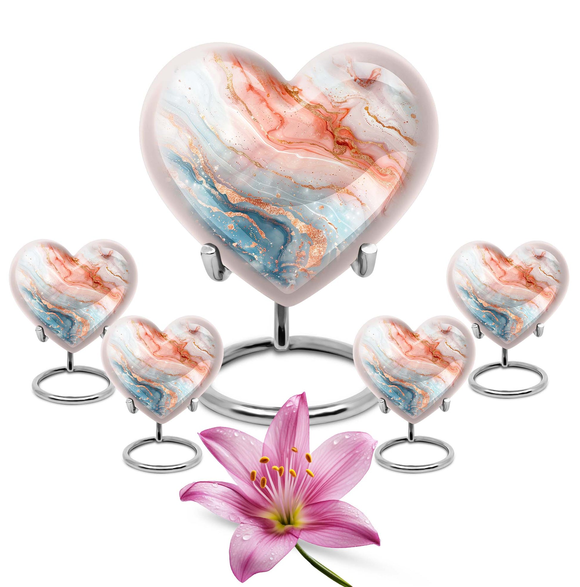 10-Inch Heart-shaped Abstract Urn,