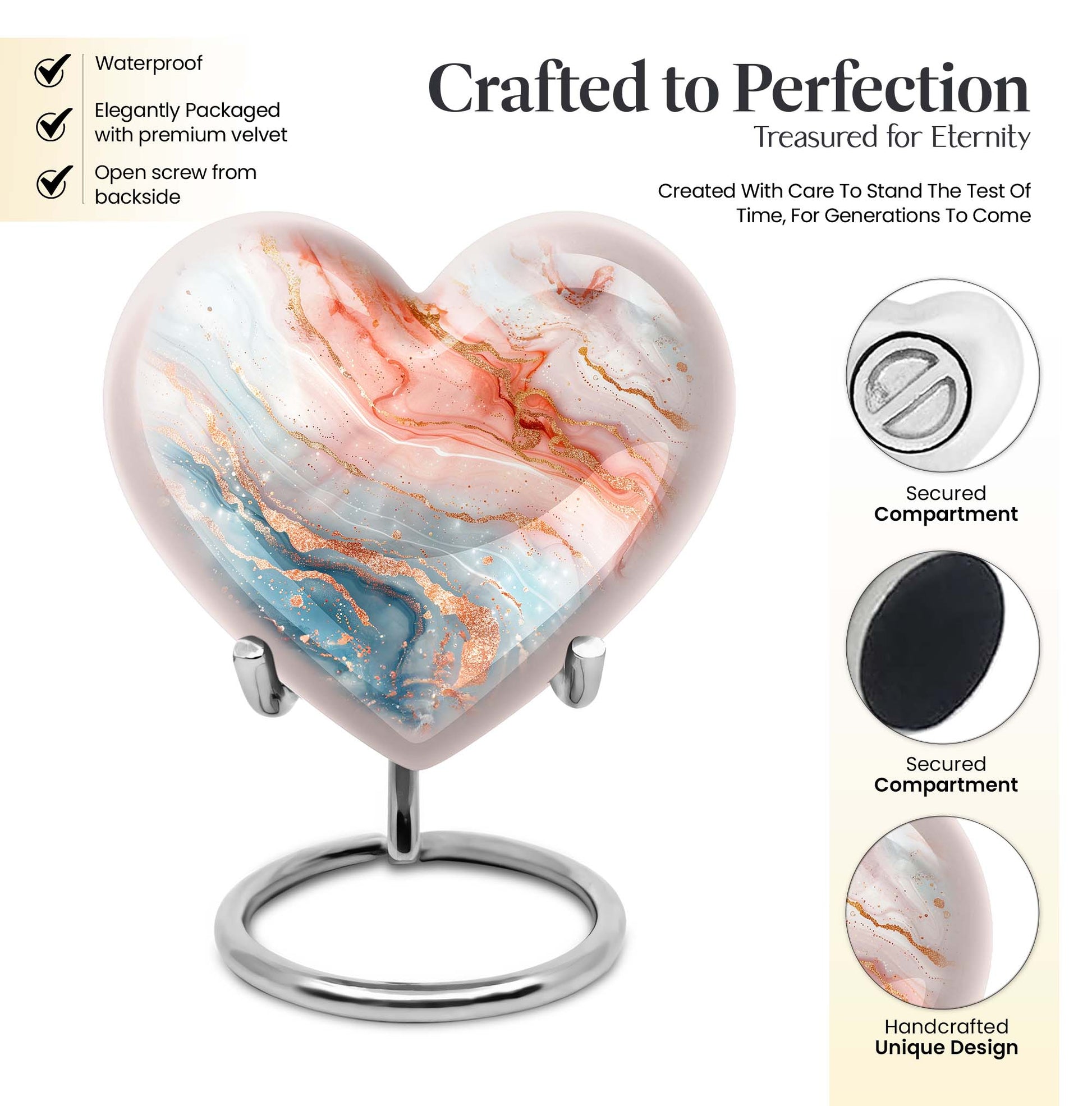 10-Inch Heart-shaped Abstract Urn,