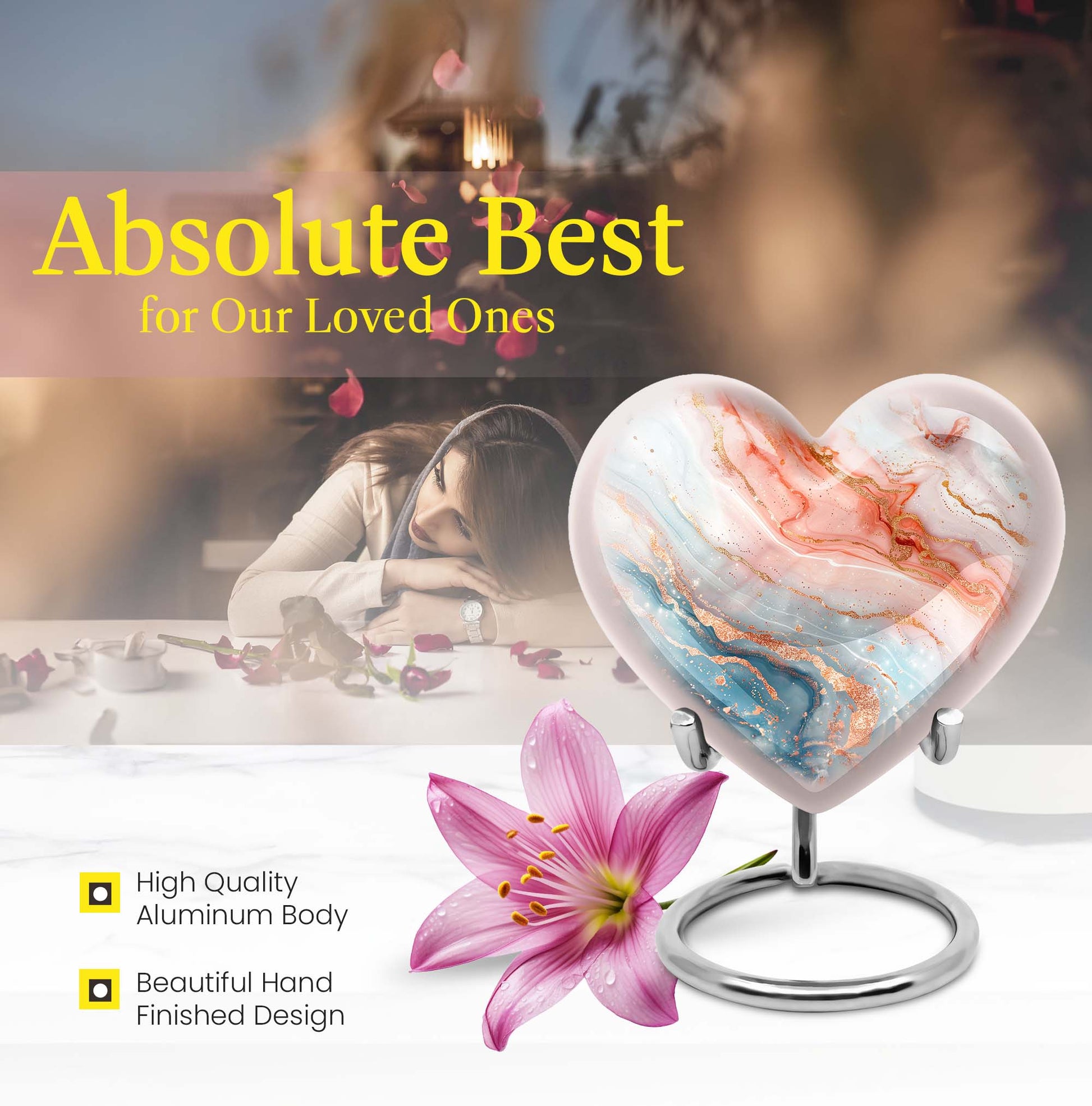 10-Inch Heart-shaped Abstract Urn,