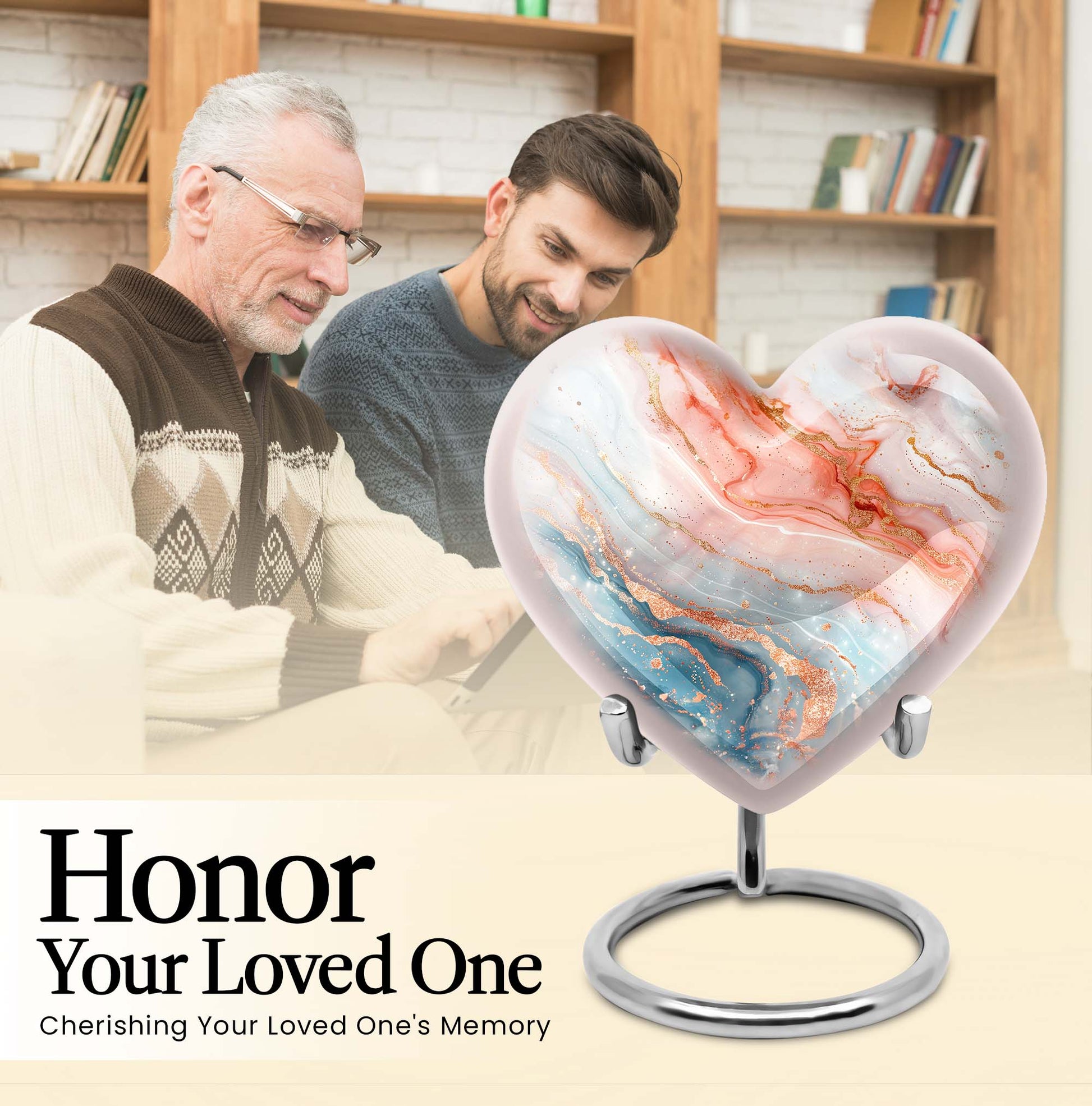 10-Inch Heart-shaped Abstract Urn,