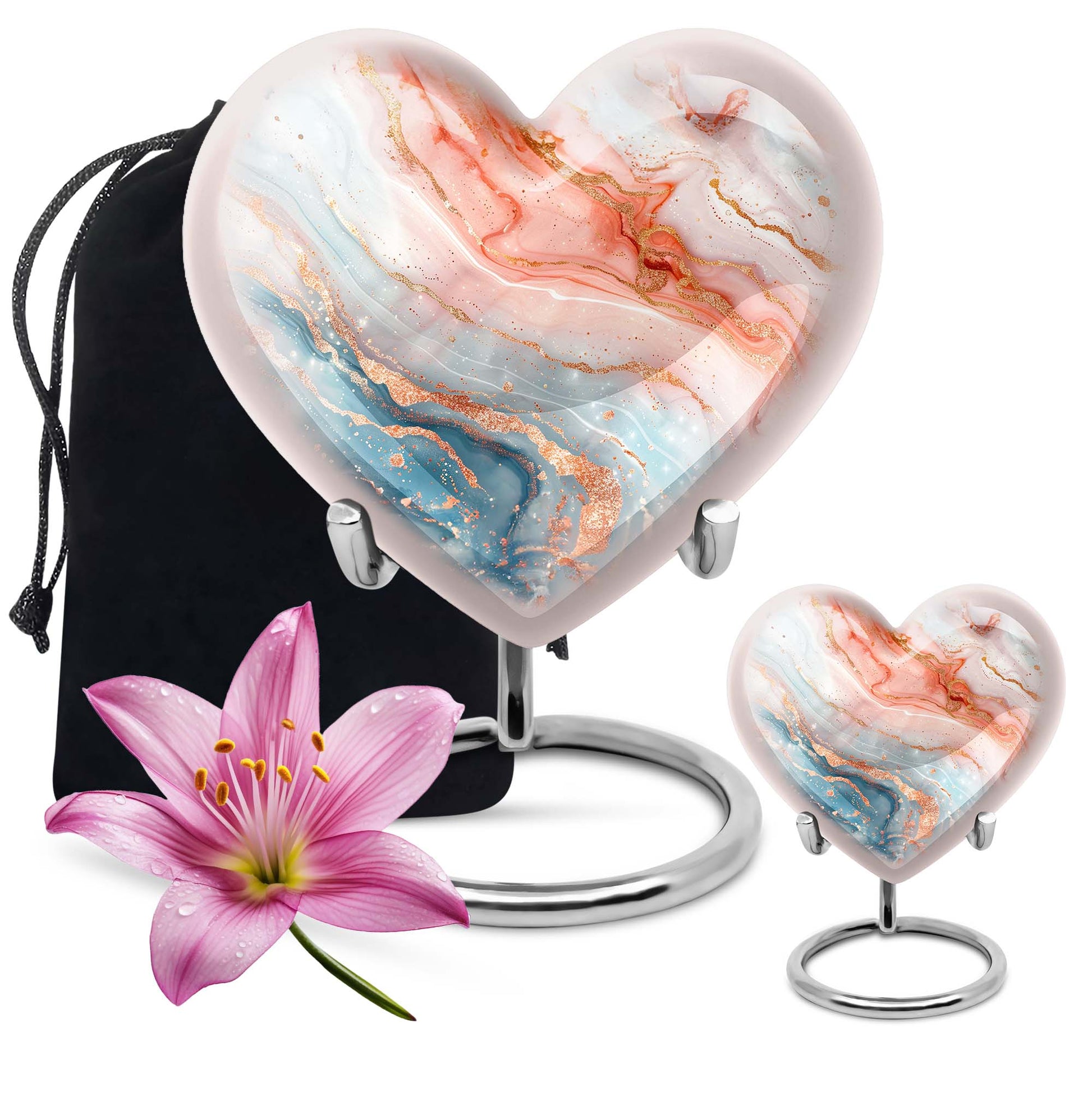 10-Inch Heart-shaped Abstract Urn,