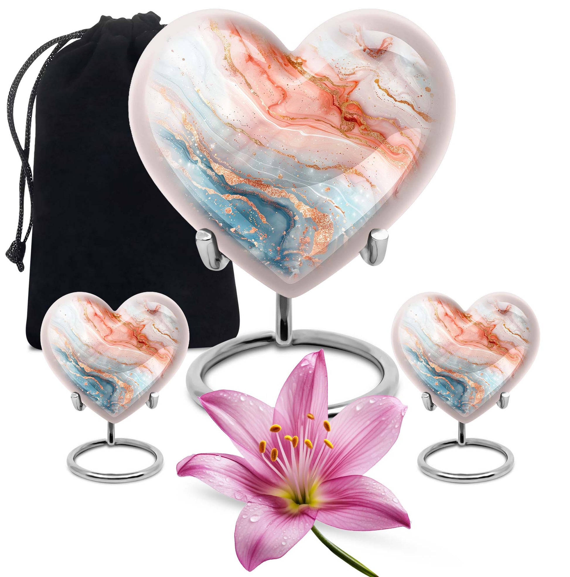 10-Inch Heart-shaped Abstract Urn,