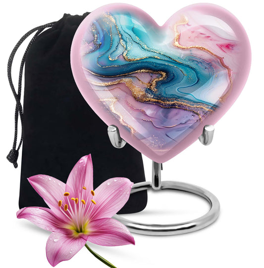 abstract heart memorial urn for women ashes