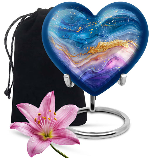 Abstract heart urn for cremation ashes