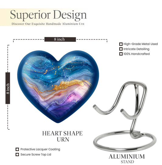 Abstract heart urn for cremation ashes