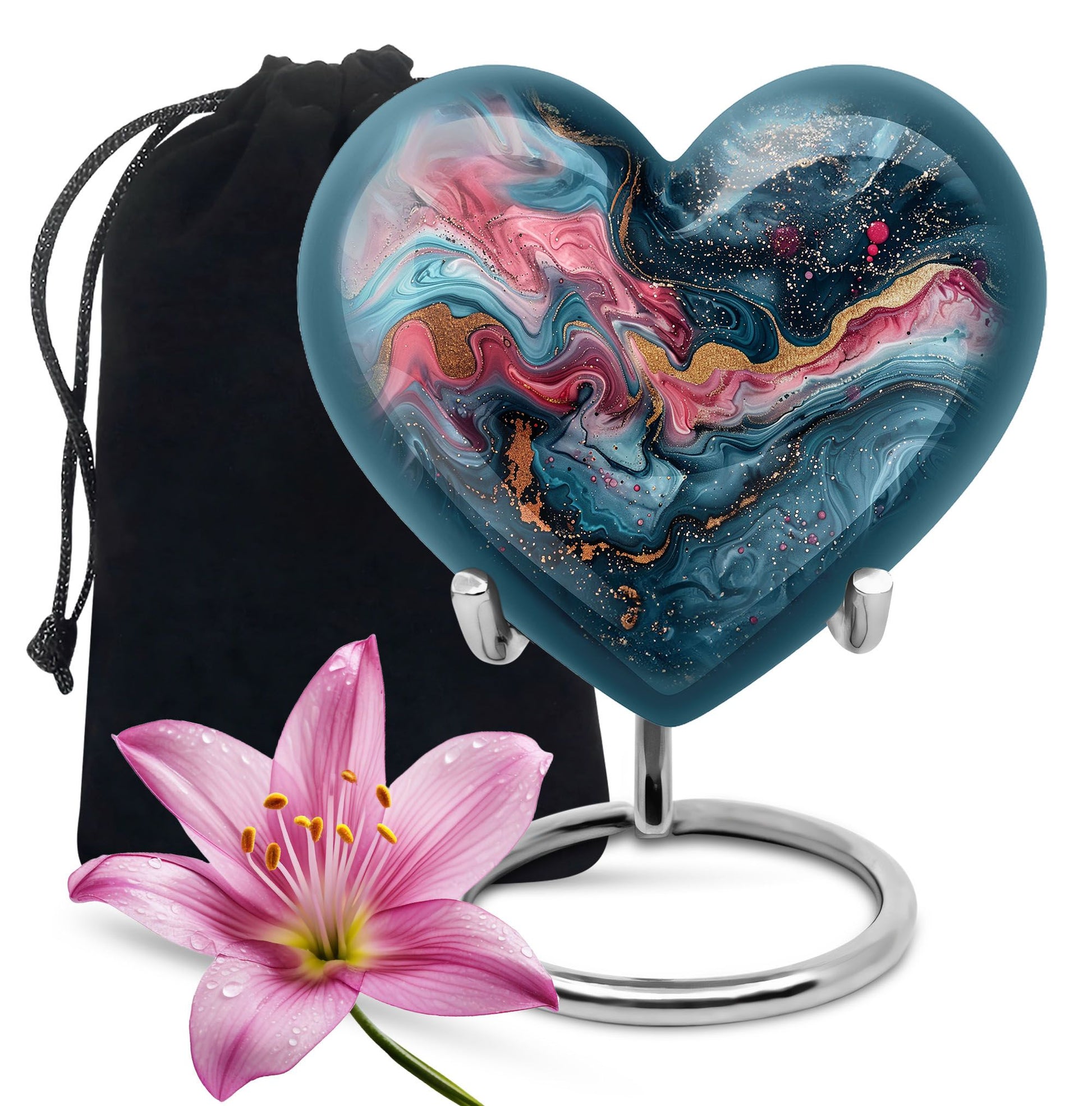 abstract heart-design urn