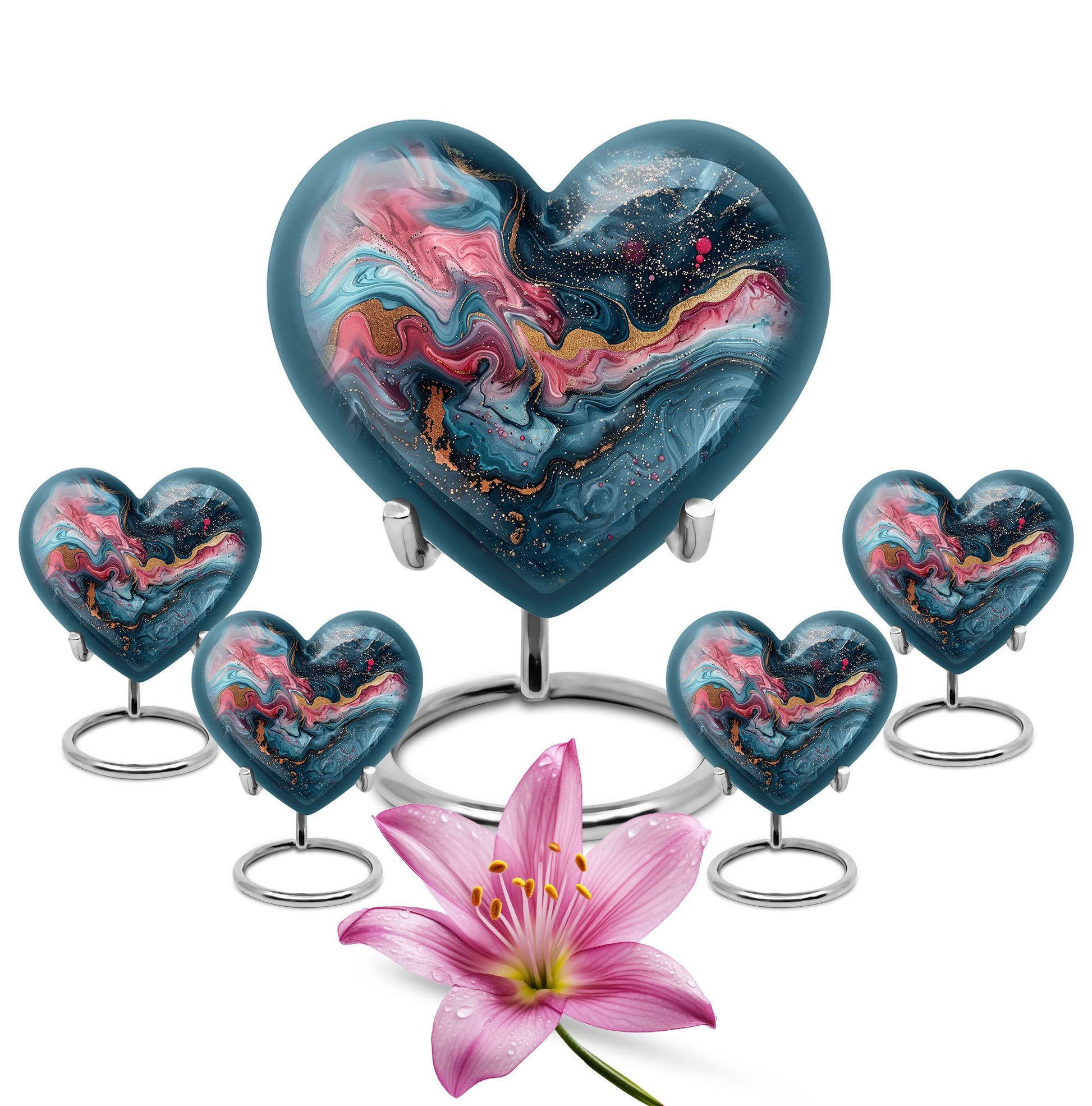 abstract heart-design urn