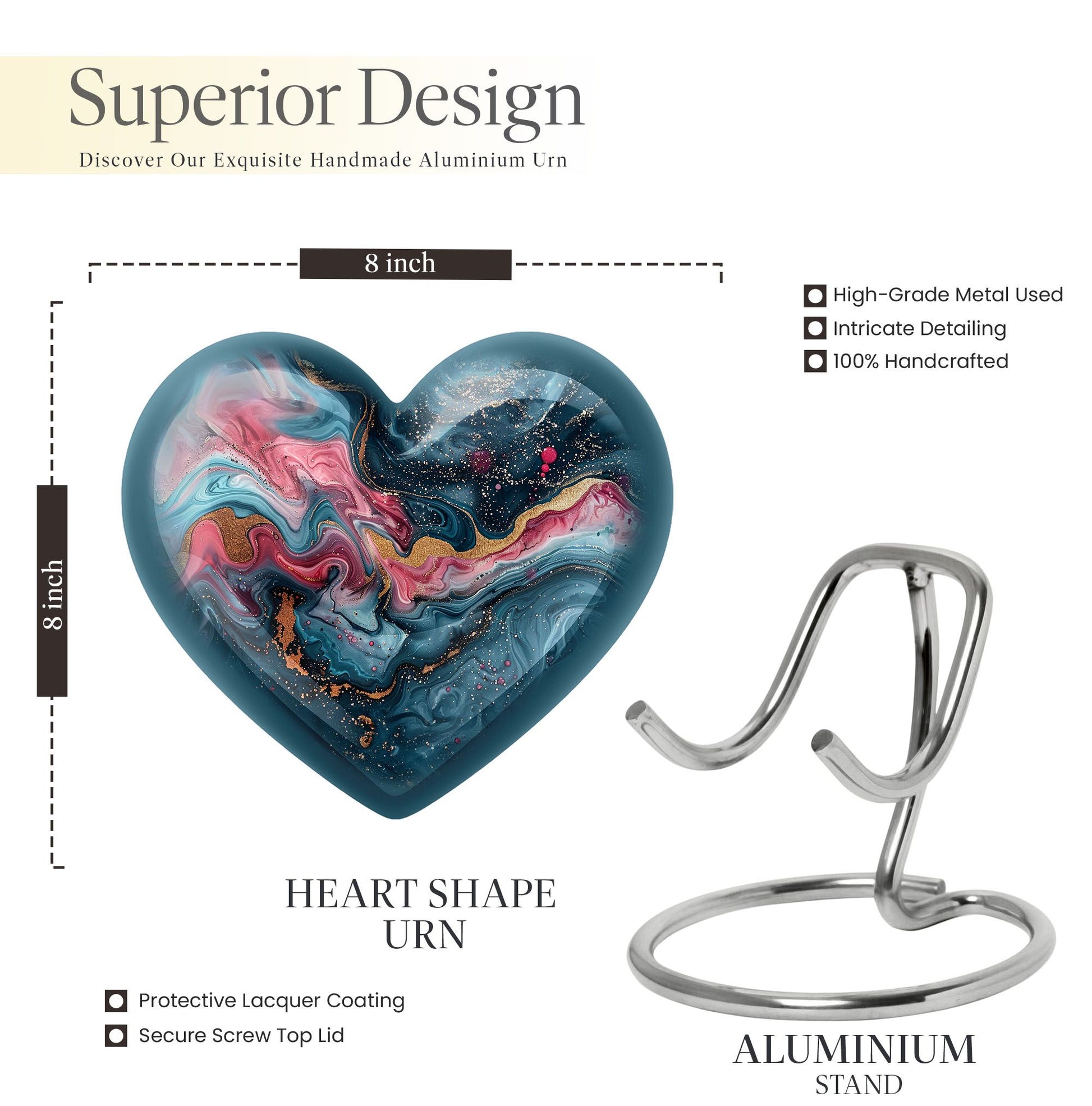 abstract heart-design urn