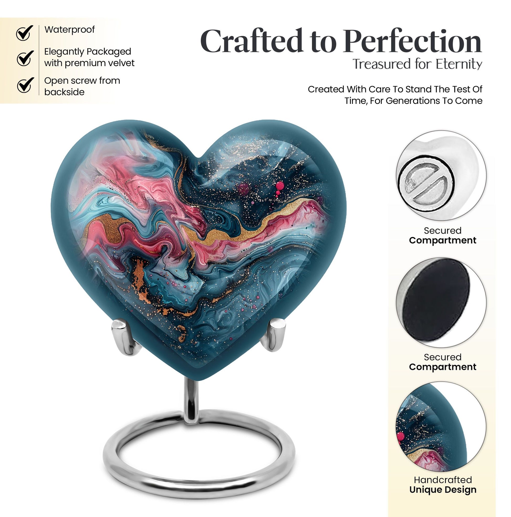 abstract heart-design urn