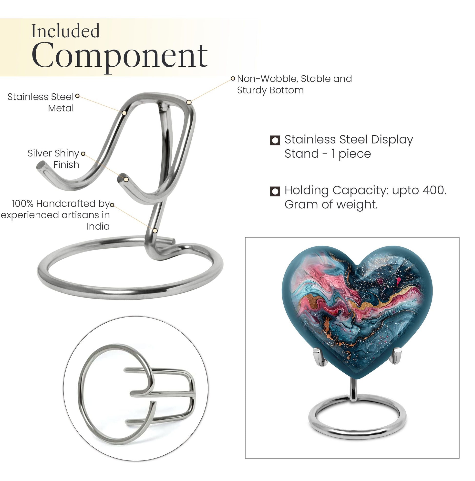 abstract heart-design urn