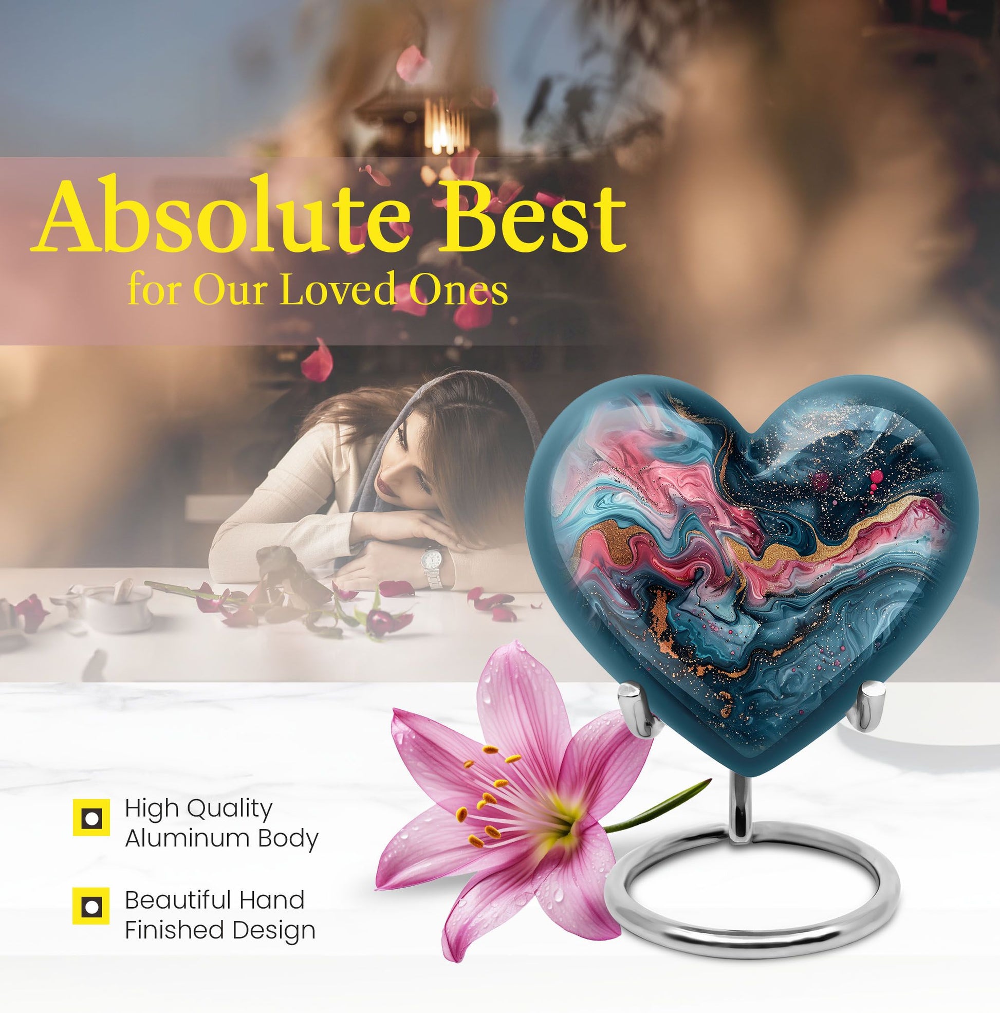 abstract heart-design urn