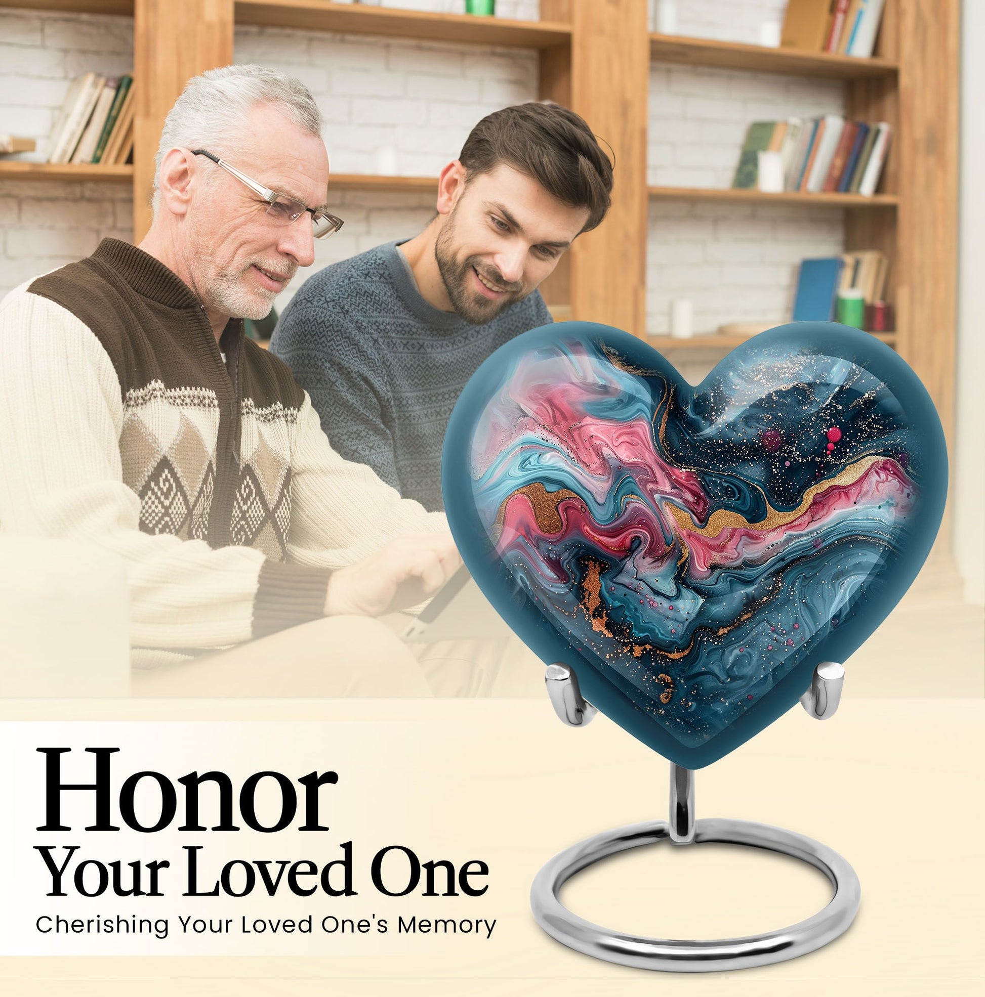 abstract heart-design urn