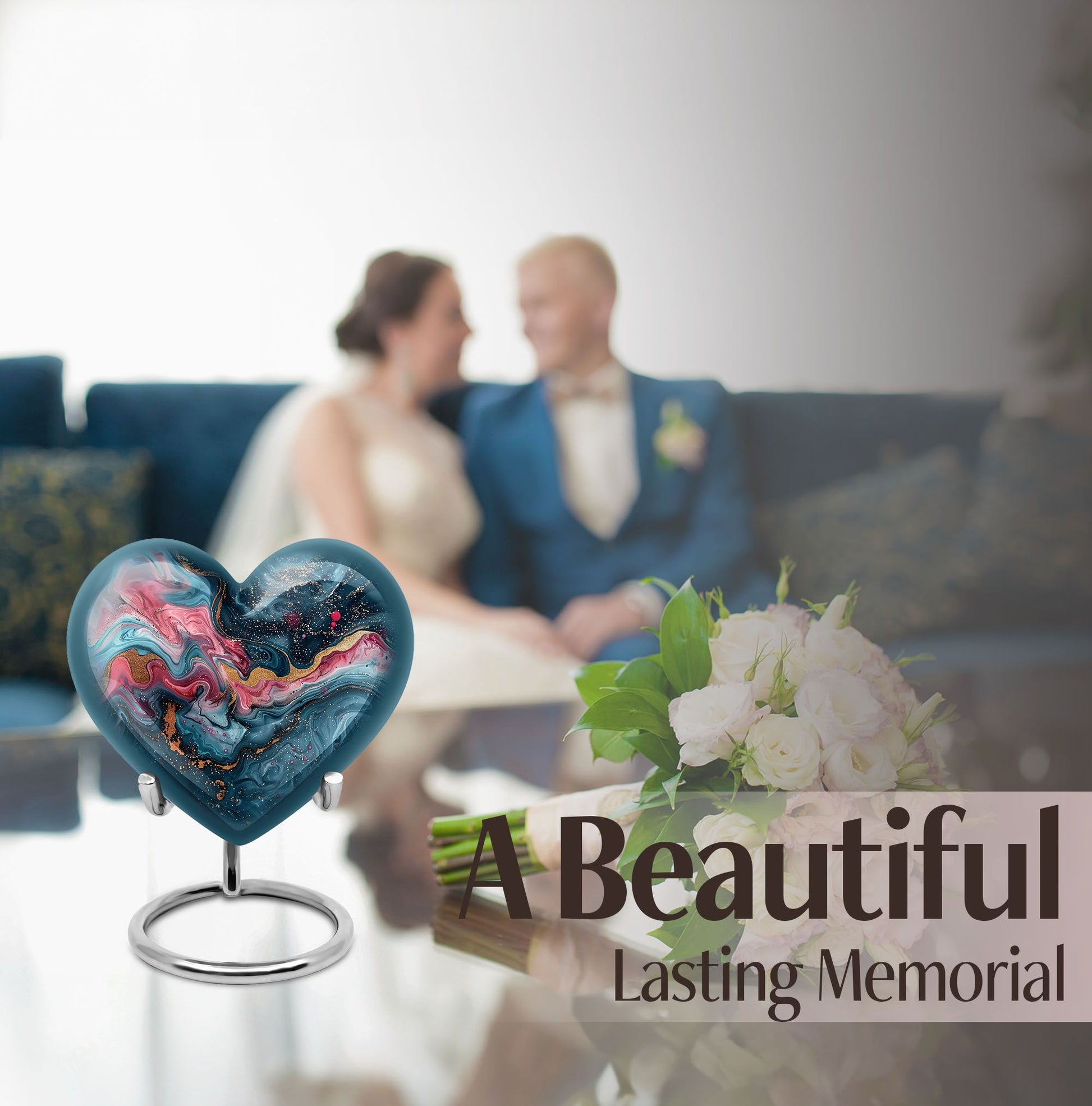 abstract heart-design urn